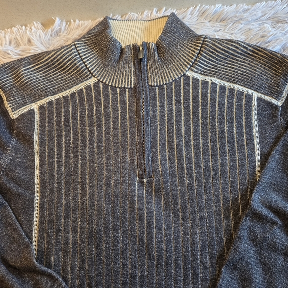 Trend by F/X Fusion Zip Cable Mock Sweater Size Large - Picture 5 of 16